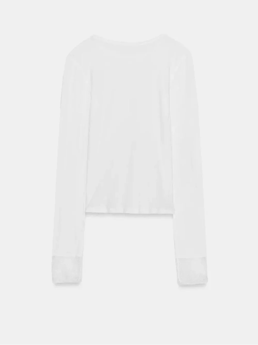 NWT ZARA SHEER LACE CUFF TOP